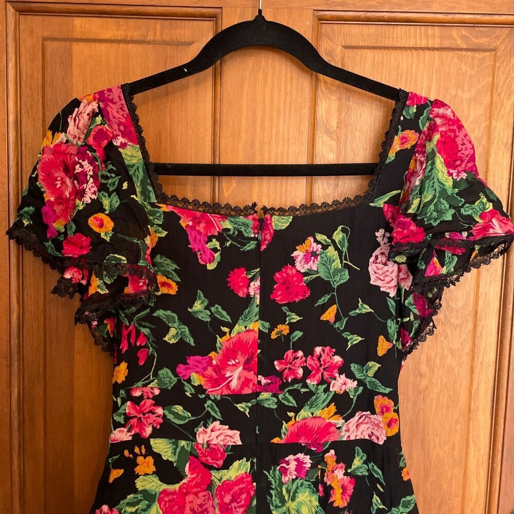 Revolve BCBGMAXAZRIA Twist Front Romper Floral Silk SZ XXS - Picture 5 of 10